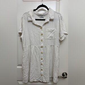 ARULA Gilli White Cream Button Down Dress